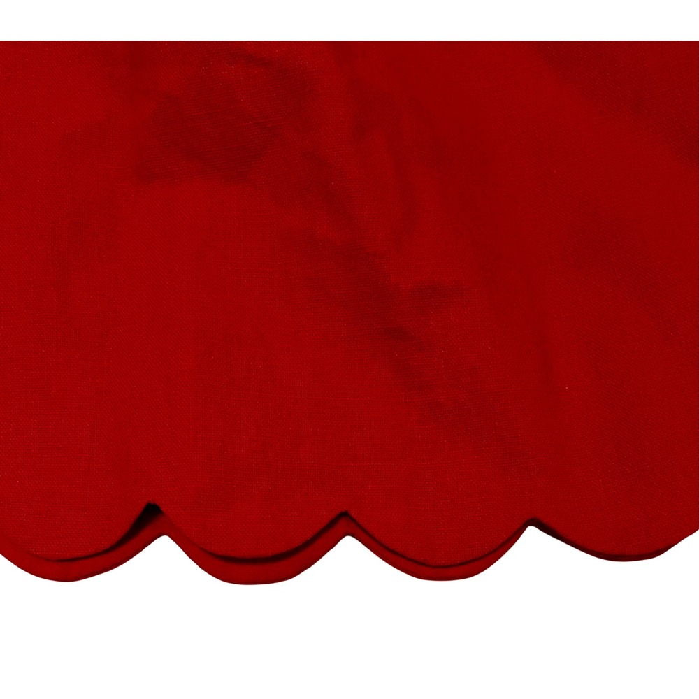 J.Crew Red Scalloped Hem Linen Cotton Blend Mini Skirt Size 12 Pockets - Picture 6 of 10